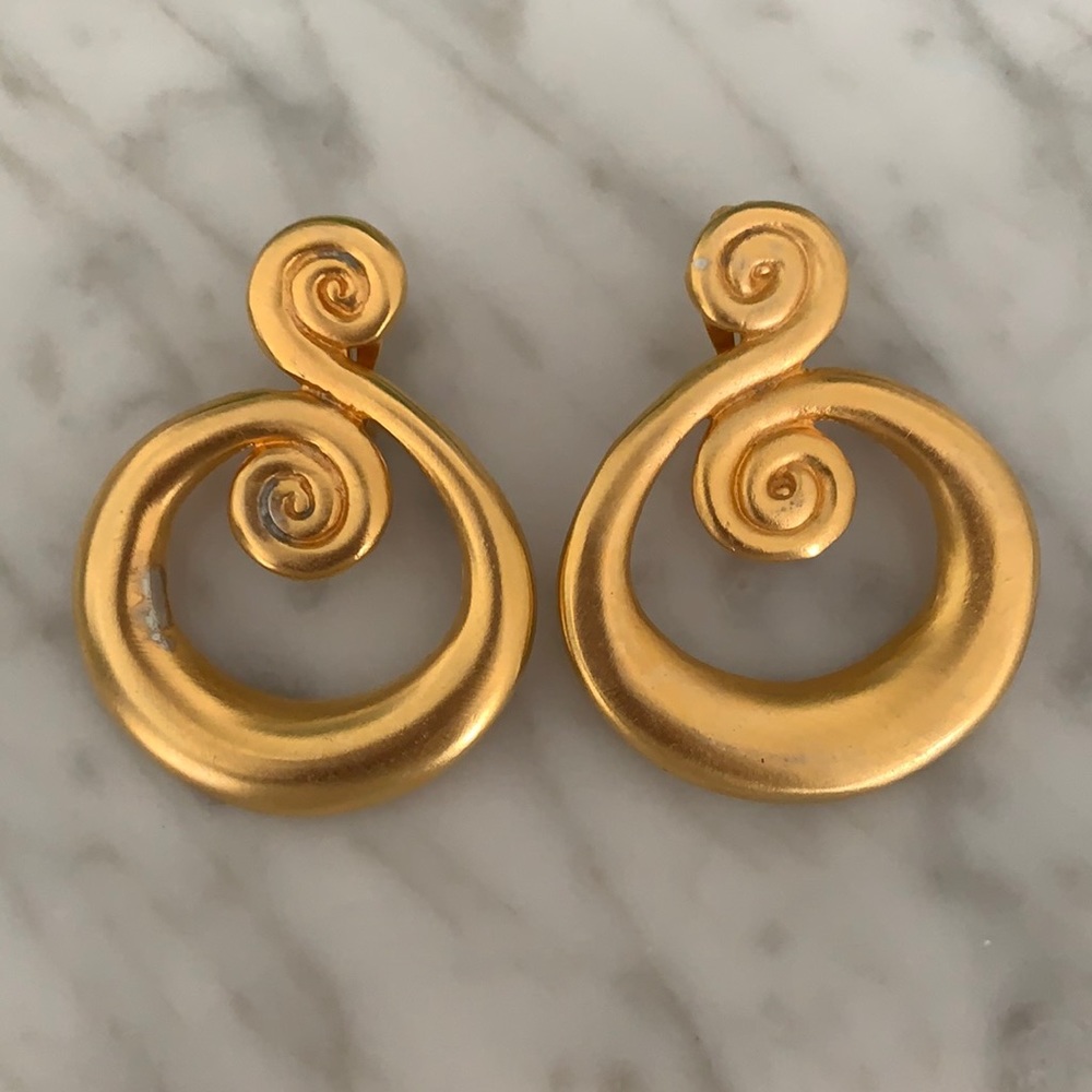 Gold plated clip on earrings